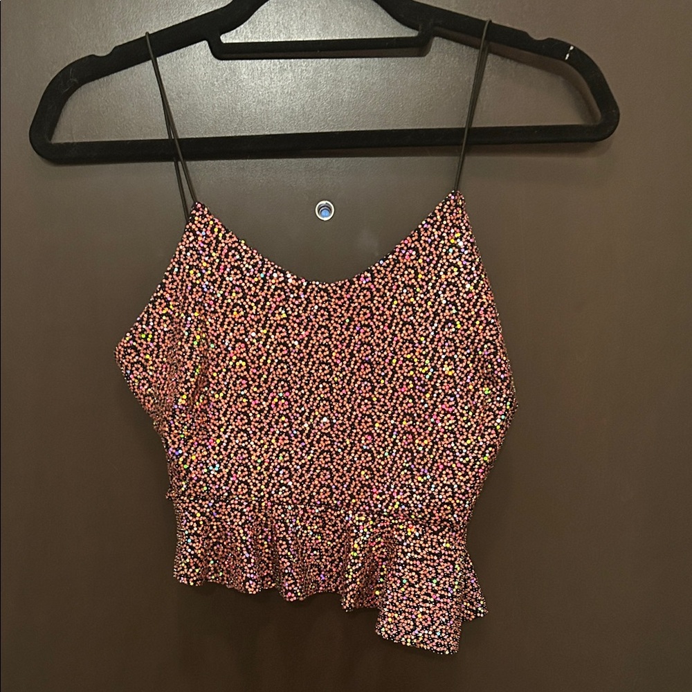 Lux Glittering Pink Camisole Top